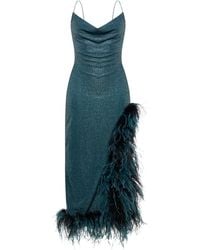 Oséree - Lumière Plumage Cowl-Neck Asymmetric Dress - Lyst