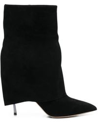 Casadei - Fold-Over Pointed-Toe Ankle Boots - Lyst