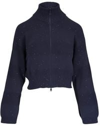 Brunello Cucinelli - Sequin-Embellished Zip-Up Cardigan - Lyst