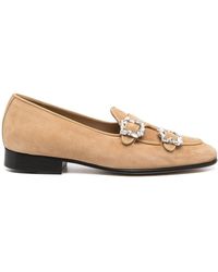 Edhen Milano - Crystal Buckle Loafers - Lyst