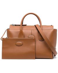 Tod's - Di Logo-patch Leather Tote Bag - Lyst