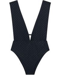 Jimmy Choo - Kosma Monogram V-neck Swimsuit - Lyst