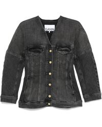 Ganni - Washed Denim Jacket - Lyst