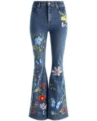 Alice + Olivia - Vaqueros Con Mariposa Bordada - Lyst