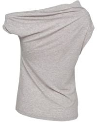 GLOWNY - Tilt Draped Asymmetric T-Shirt - Lyst