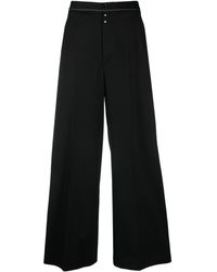 MM6 by Maison Martin Margiela - Wide Leg Trousers With Stitching - Lyst