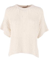 Antonelli - Sequin-Embellished Open-Knit Sweater - Lyst