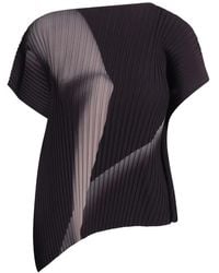 Issey Miyake - Hands Of Lover Pleated Asymmetric-Hem Blouse - Lyst