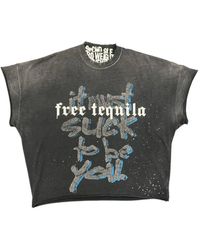 Secnd Slf - Free Tequila Slogan-Print Sleeveless T-Shirt - Lyst