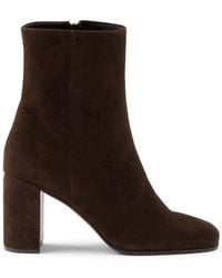 Prada - Suede Booties - Lyst