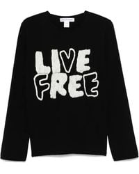 Comme des Garçons - Live Free-Embroidered Sweater - Lyst