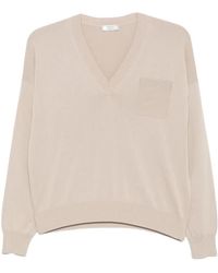 Peserico - V-Neck Pocket Sweater - Lyst