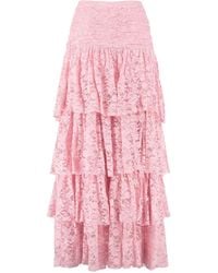 LoveShackFancy - Marsala Tiered Lace Maxi Skirt - Lyst