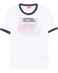DIESEL - T-Shirt En Coton À Imprimé Graphique - Lyst