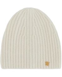 Elisabetta Franchi - Logo-Plaque Ribbed Beanie Hat - Lyst