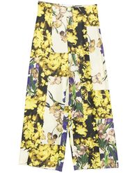 Erika Cavallini Semi Couture - Floral Print Trousers - Lyst