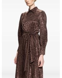 Nissa - Robe Mi-Longue À Imprimé Léopard En Viscose Mélangée - Lyst