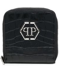 Philipp Plein - Mini Crocodile-Embossed Leather Wallet - Lyst