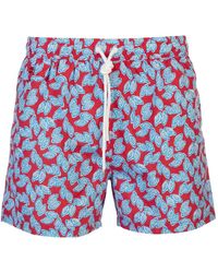 Kiton - Geometric-Print Drawstring Swim Shorts - Lyst