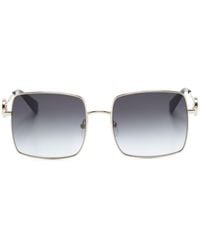 Longchamp - Sonnenbrille mit eckigem Gestell - Lyst