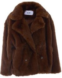 ELEH - Faux-Fur Double-Breasted Jacket - Lyst