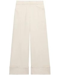 Another Tomorrow - Cuffed-Hem Jeans - Lyst
