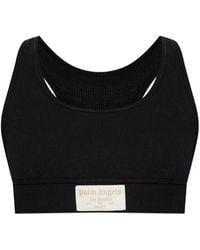 Palm Angels - Geribbelde Bh Met Logo-Patch - Lyst