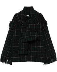 TOTEME - Wool Fringed Scarf Jacket - Lyst