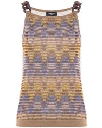 Nenette - Geometric-Pattern Knot-Detail Top - Lyst