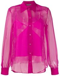 Alberta Ferretti - Silk Sheer Shirt - Lyst