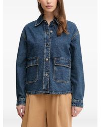 Benetton - Buttoned Flap-Pockets Denim Jacket - Lyst