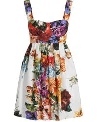Dolce & Gabbana - Sleeveless Dress With Bustier Style Neckline And All-Over Floral Print - Lyst