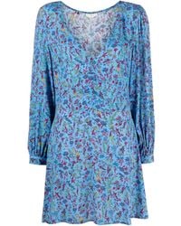 Tommy Hilfiger - Floral-Print V-Neck Mini Dress - Lyst