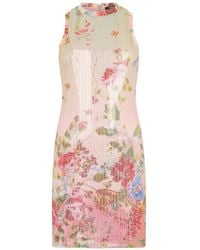 Roberto Cavalli - Miami Flowers Mouwloze Jurk - Lyst