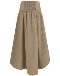 Ganni - Washed Corset-Style Midi Skirt - Lyst