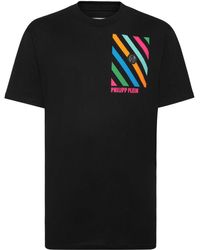 Philipp Plein - Rainbow Stripes Logo-appliqué T-shirt - Lyst