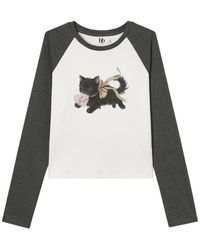 B+ AB - Cat-Print Long-Sleeve T-Shirt - Lyst