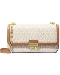 Michael Kors - Tribeca Large Signature Logo Shoulder Bag - Lyst