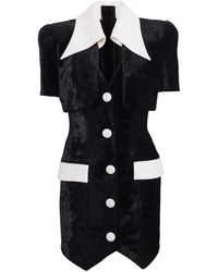 Balmain - Kleid Mit Kurzen Ärmeln - Lyst