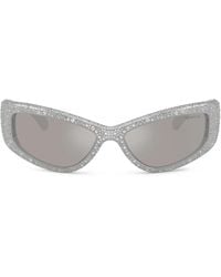 Swarovski - Occhiali Da Sole Squadrati Con Cristalli - Lyst