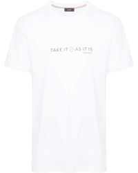 Peserico - T-Shirt En Coton À Texte Imprimé - Lyst