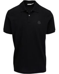 Moncler - Polo En Coton À Patch Logo - Lyst