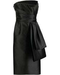 Alberta Ferretti - Mikado Bow-Detail Midi Dress - Lyst
