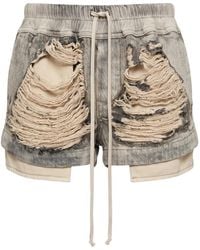 Rick Owens - Distressed Layered-Effect Shorts - Lyst