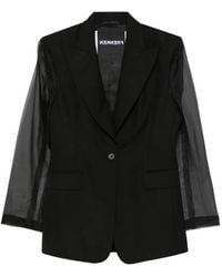 frenken - Sheer-Sleeve Tailored Blazer - Lyst