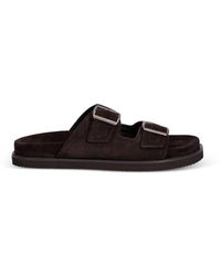 GANT - Buckle-Fastening Suede Slides - Lyst