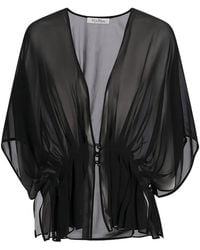 Max Mara - Dapred V-Neck Silk Cape - Lyst