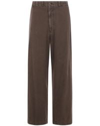 A.PRESSE - Gabardine Chino Trousers - Lyst
