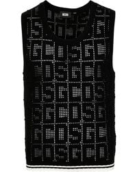 Gcds - Monogram-Pattern Sleeveless Jumper - Lyst