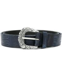 Orciani Ceinture en peau de crocodile - Bleu